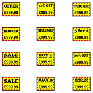 Price Gun Labels Double Line XL - 26mm x 19mm Flash Sale - 10 Rolls Per Pack